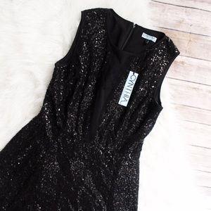 Cynthia Rowley Sequin Fit & Flare Dress